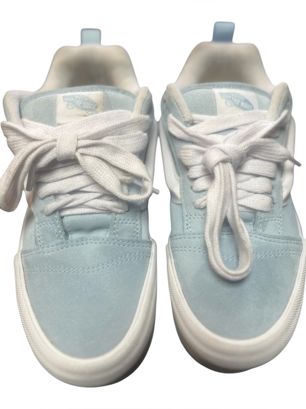 Vans KNU STACK Platform SNEAKERS VINTAGE SATIN DREAM BLUE women size 8 like new